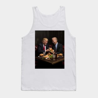 Trump and Biden enjoying burgers Tank Top